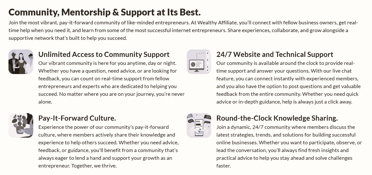 Community Mentorship and Support at Wealthy Affiliate
